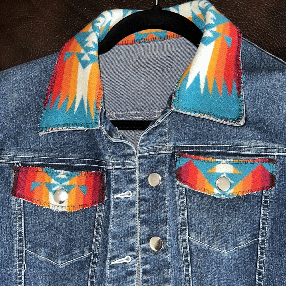 Custom Pendleton Print Jean Jacket - Picture 4 of 4